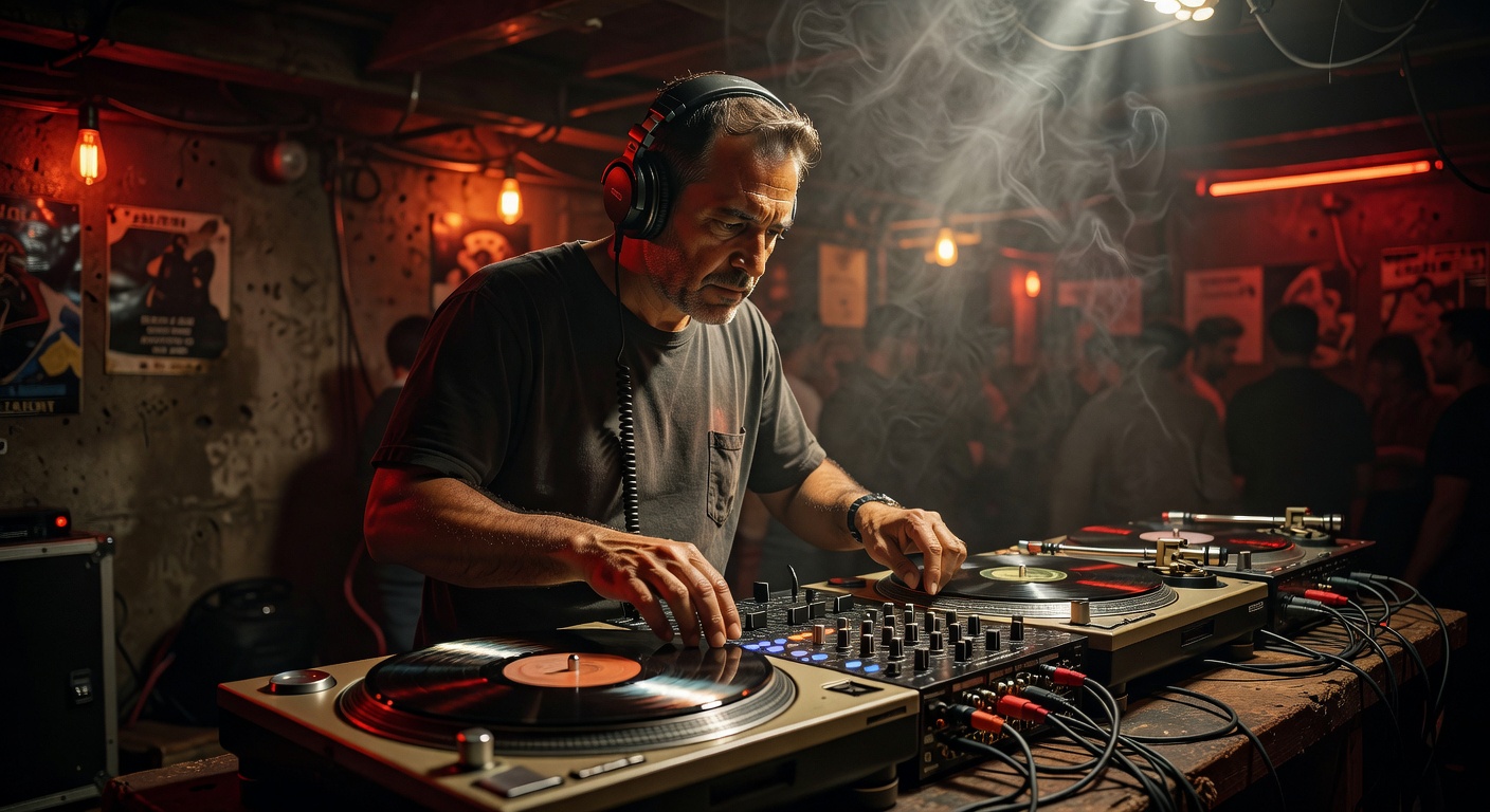 DJ locked in the mix